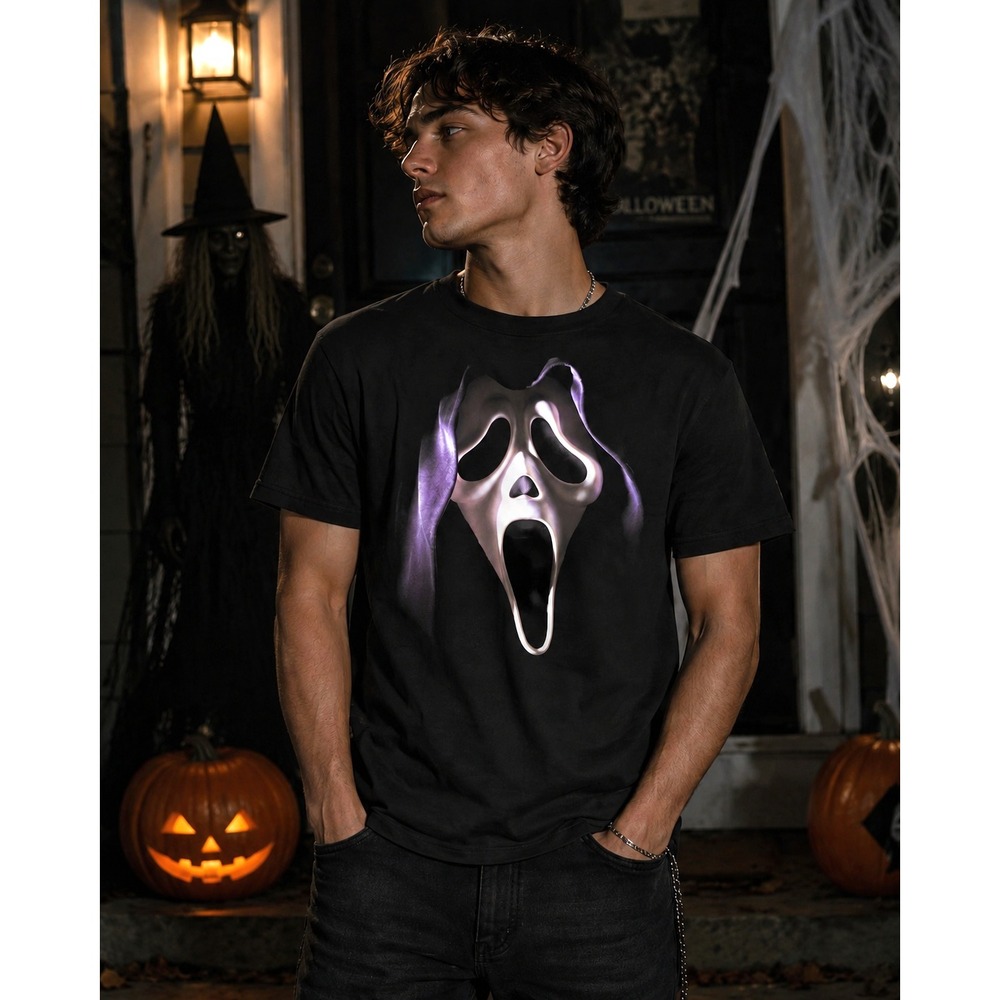 Ghost Face Scream Graphic T Shirt Horror Halloween Slasher Movie Dark Mens Small
